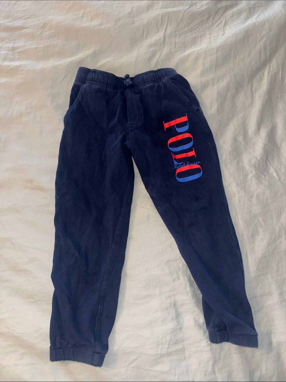 Polo by Ralph Lauren Navy Jogger Sweatpants with Red & Blue Logo